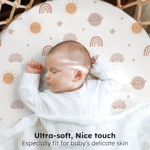 Baby Bassinet Sheets, 3 Pack Fitted Bassinet Mattress Sheets, Compatible - Image 2
