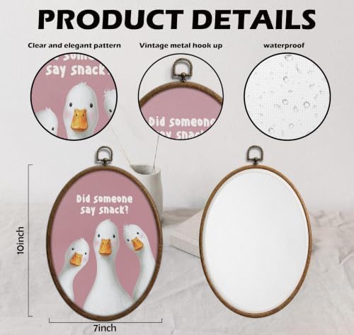 Silly Goose Kitchen Decor, Did Someone Say Snack Oval Wall Art, Waterproof - Image 2