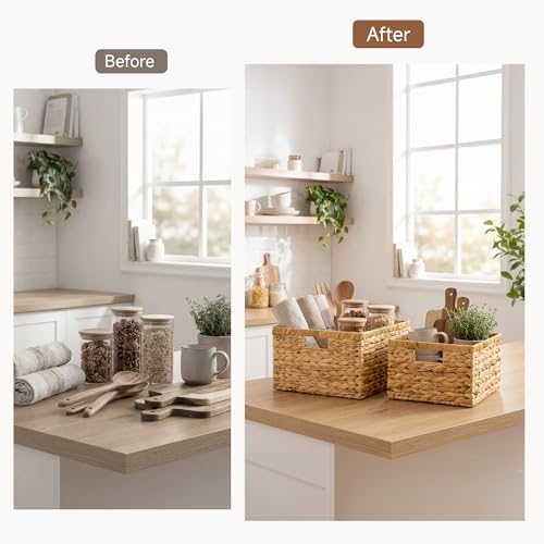 StorageWorks Wicker Baskets for Storage, Wicker Storage Baskets - Image 6