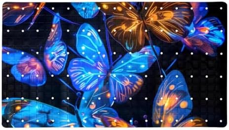 Bathtub Mat Non Slip 26.8x15.1 Inch, Glowing Butterflies Shower Mat by Anna+Cowper