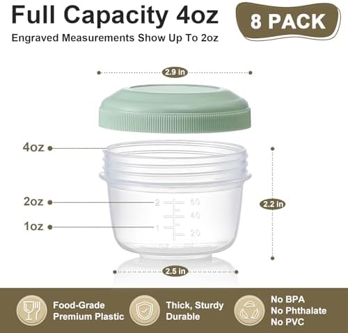 8 Pack Reusable Plastic Containers - 4 oz Small Deli Containers - Image 5