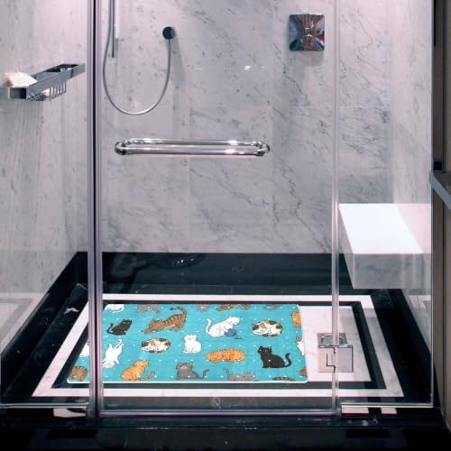 Bathtub Mat Non Slip 26.8x15.1 Inch, Cats Shower Mat - Image 6