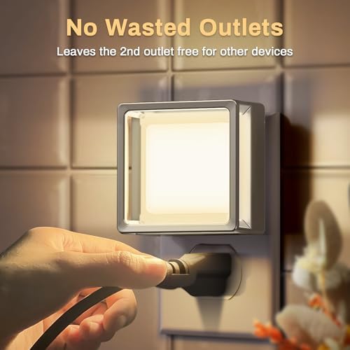 DORESshop Night Light, Night Lights Plug into Wall, 2 Pack 3000K Nightlight - Image 3