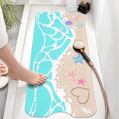 Non Slip Bathtub Mat, Extra Long Ocean Bath Mat - Image 6