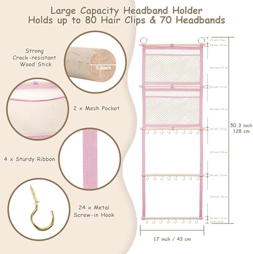 Headband Holder, 17x50 Inch Baby Bow Organizer - Image 2