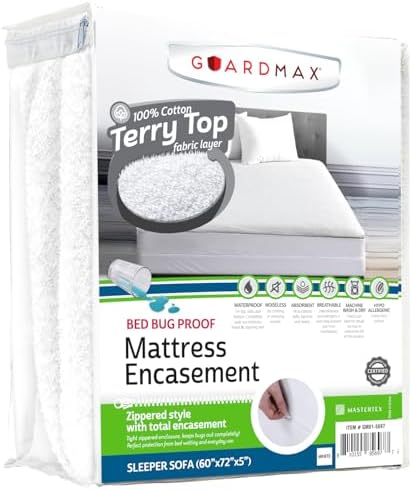 Guardmax Sleeper Sofa Mattress Encasement Zippered, 100% Waterproof Mattress by Guardmax