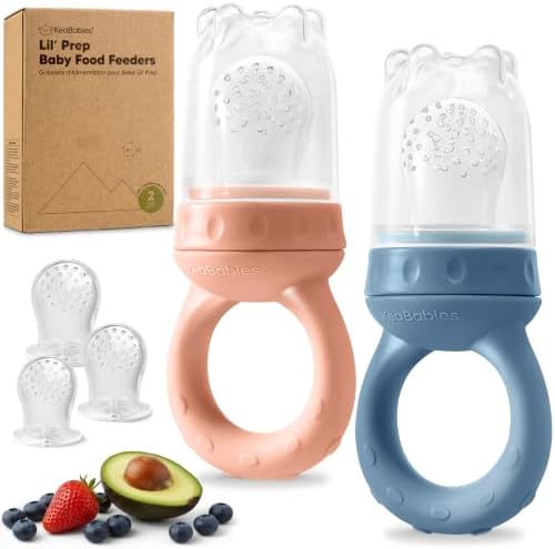 KeaBabies Baby Fruit Feeder 2pk, Silicone Baby Food Feeder by KeaBabies