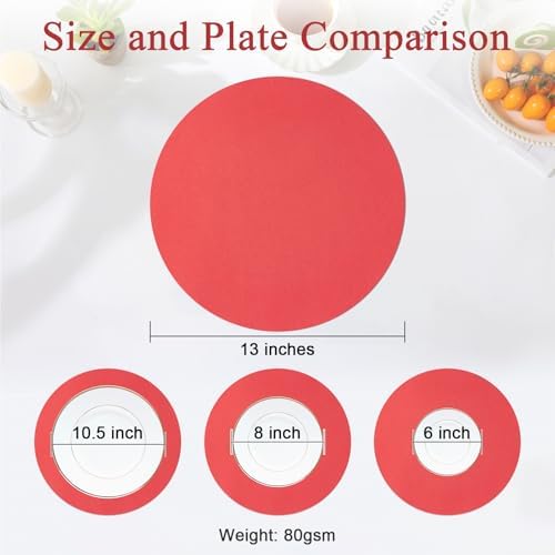 SHACOS 100 pcs Christmas Disposable Round Paper Placemats 13 inch Colored Paper - Image 5