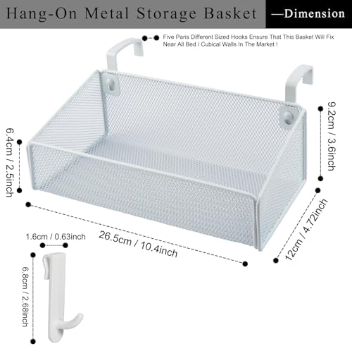 JDYOOMI Bedside Caddy Shelf Hanging Storage Basket - Image 2