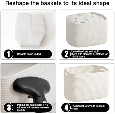 ICERZCZ Storage Baskets for Organizing & Shelves, Woven Cotton Rope - Image 7