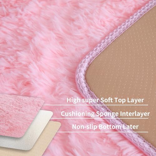 KCHOWUA Pink Fluffy Fuzzy Rug 2x6 - Image 6
