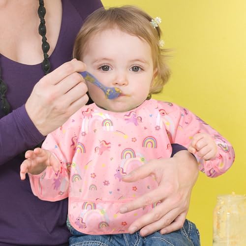 Accmor 3 Pack Long Sleeve Bibs, Baby Smock Waterproof Sleeved Bib Smock - Image 6