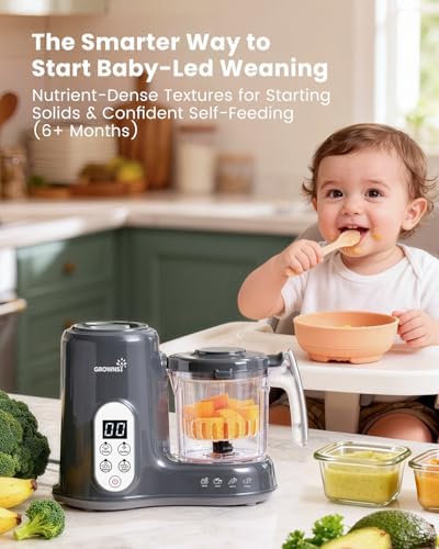 Grownsy Baby Food Maker, Steamer & Blender Baby Food Processor, Dark Grey - Image 4