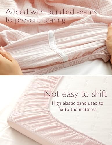 Momcozy Mini Crib Sheets 38"x26", Pack and Play Sheet - Image 4