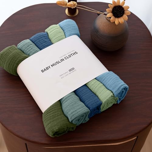 Muslin Receiving Blankets 5 Pack, Soft Swaddle Wraps - Image 7