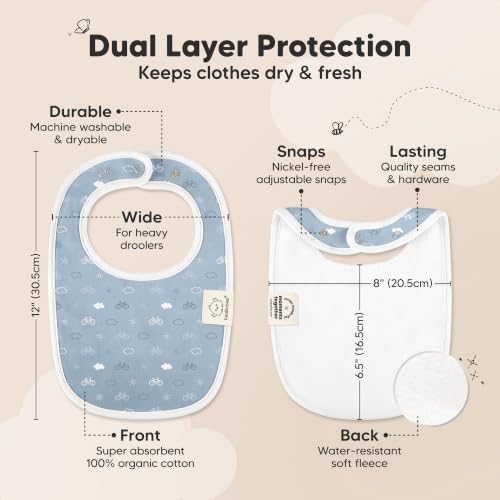 KeaBabies 8-Pack Organic Baby Bibs - Image 3