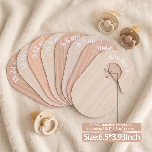 Baby Closet Dividers, 8-Piece Double-Sided Size Organizers, Neutral Solid - Image 2