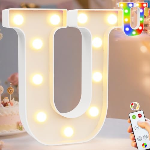 Pooqla LED Light Up Letters, Warm White and Colorful Lighted Marquee Letters by Pooqla