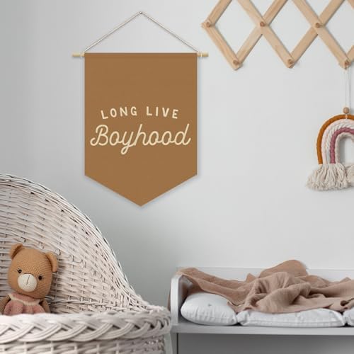 Fall Room Decor, Long Live Boyhood Boy Room Canvas Banner Nursery Playroom Wall - Image 4