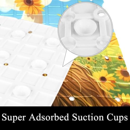 Shower Mat Bathtub Mat, 26.8x15.1 inch, Non-Slip Bath Mat - Image 3