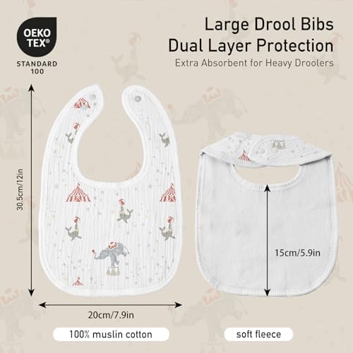 Baby Muslin Bibs 16 Pack, Drooling and Teething Bibs - Image 4