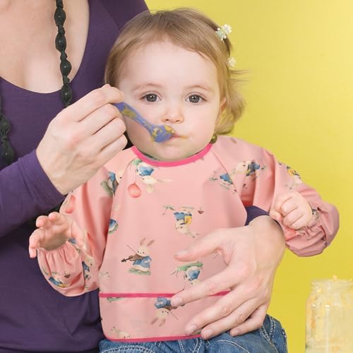 Accmor 5 Pack Long Sleeve Bibs, Baby Smock Waterproof Sleeved Bib Smock - Image 5