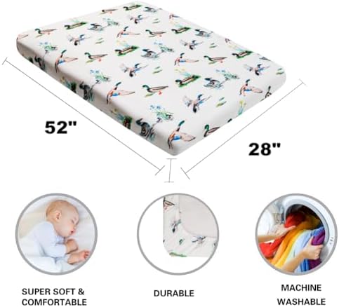 4 Pack Mallard Duck Baby Crib Sheets Neutral Unisex Breathable Fitted Nursery - Image 7