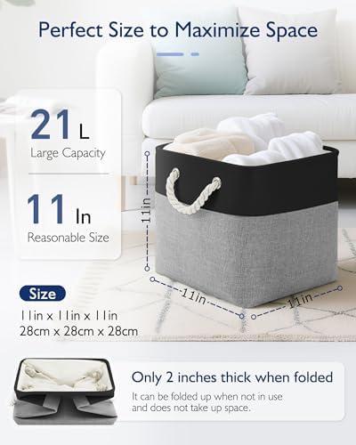 Patvingot 11-Inch Fabric Cube Storage Bins - Image 2