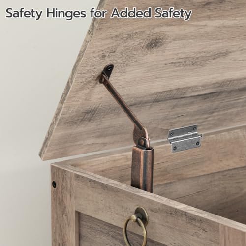 HOOBRO Toy Box, Retro Wooden Look Storage Chest - Image 6
