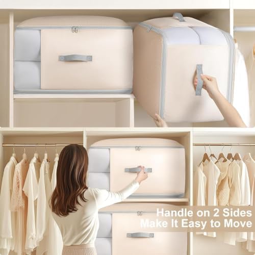 Comforter Storage Bag -130L Large Capacity Blanket Storage Bags 3-Layer Ultra - Image 4