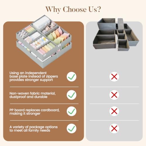 Drawer Organizer Storage for Clothes, 10 Pack - Image 6