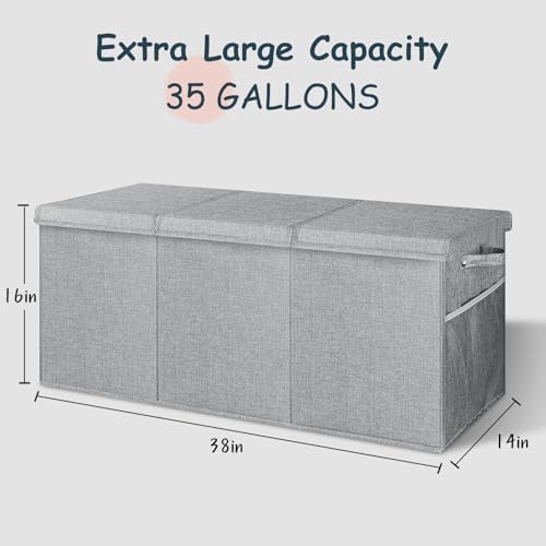 Extra Large Toy Box with Lids, Collapsible Storage Bin - Image 2