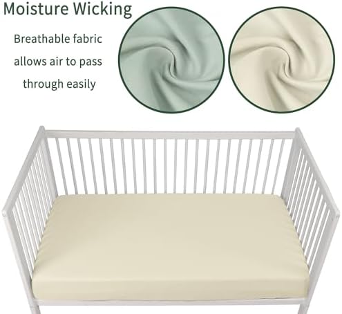 GUNTAIL Baby Crib Sheets for Boys Girls, 2 Pack Fitted Crib Sheet for Standard - Image 3