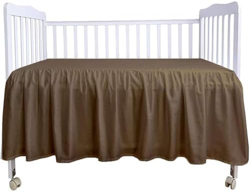 Crib Bed Skirt 28” x 52” with 14” Drop – Split Corners Dust Ruffle, Microfiber - Image 2