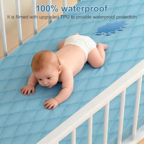 2Pack Waterproof Crib Sheets Cotton 24X38 Fitted Crib Sheets Crib Mattress - Image 6