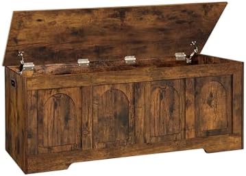 DINZI LVJ Storage Chest, Wooden Toy Box, Rustic Brown 50.0" L by DINZILVJ