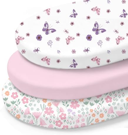 Little Grape Land Bassinet Sheets 3 Pack, Ultra Soft Baby Bassinet Fitted Sheets by LittleGrapeLand