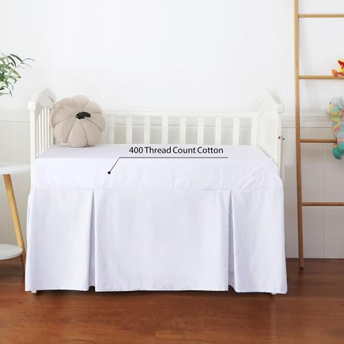 Crib Skirt Dust Ruffle, 100% Egyptian Cotton 400 Thread Count Soft Breathable - Image 4