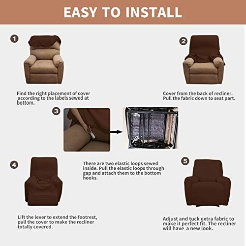 Easy-Going 100% Waterproof Recliner Chair Cover，1-Piece Recliner Slipcover - Image 5