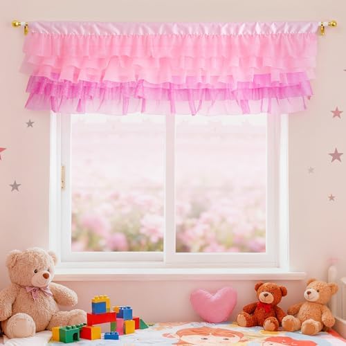 Besutolife Pink Valance Curtains by Besutolife