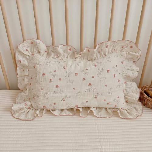 BuLuTu Cotton Kids Pillowcase Standard 20"x26", Flower & Rabbit Pattern - Image 6