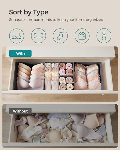 SONGMICS Drawer Organizers, Foldable Fabric Storage Boxes - Image 3