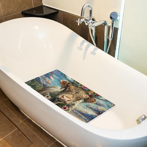 Bathtub Mat Non Slip 26.8x15.1 Inch, Cow - Image 5
