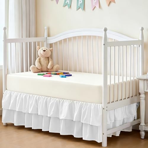 Ruffled Crib Bed Skirt, Soft Double Layer by Cobedzy