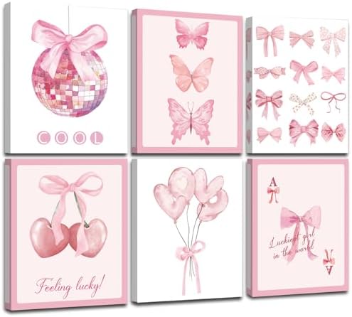 Framed Preppy Bows Wall Art, Preppy Bow Pictures by KIOSSUT