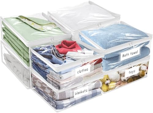 Plastic Storage Bags with Easy-Glide Zipper, Durable Clear Vinyl Zippered by Kikerike
