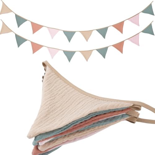 19.6ft Pennant Banner Bunting Flags Multicolor, Garland Triangle Banners Fabric by Uorbmaio