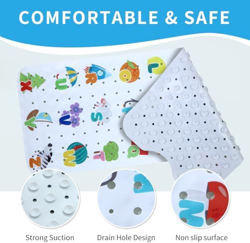 Baby Bath Mat for Tub Non Slip Kids Bathtub Mat Extra Long 40X16 Inch Toddler - Image 4