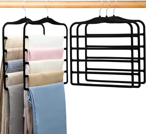 Pants Hangers Space Saving, 5P Scarf Hangers by JUUBAOOPN