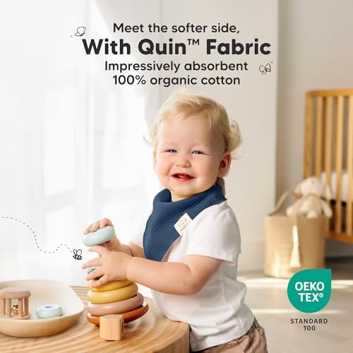 KeaBabies 8pk Organic Baby Bandana Bibs - Image 2